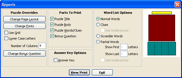 Puzzle Print Options